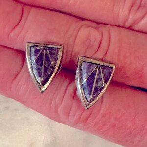 Sterling silver and lavender jasper earrings. 5/8 inches. Custom made. Like new.